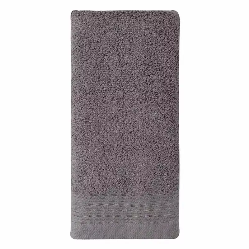 Plush Performance Solid Dark Grey Hand Towel, 16x28