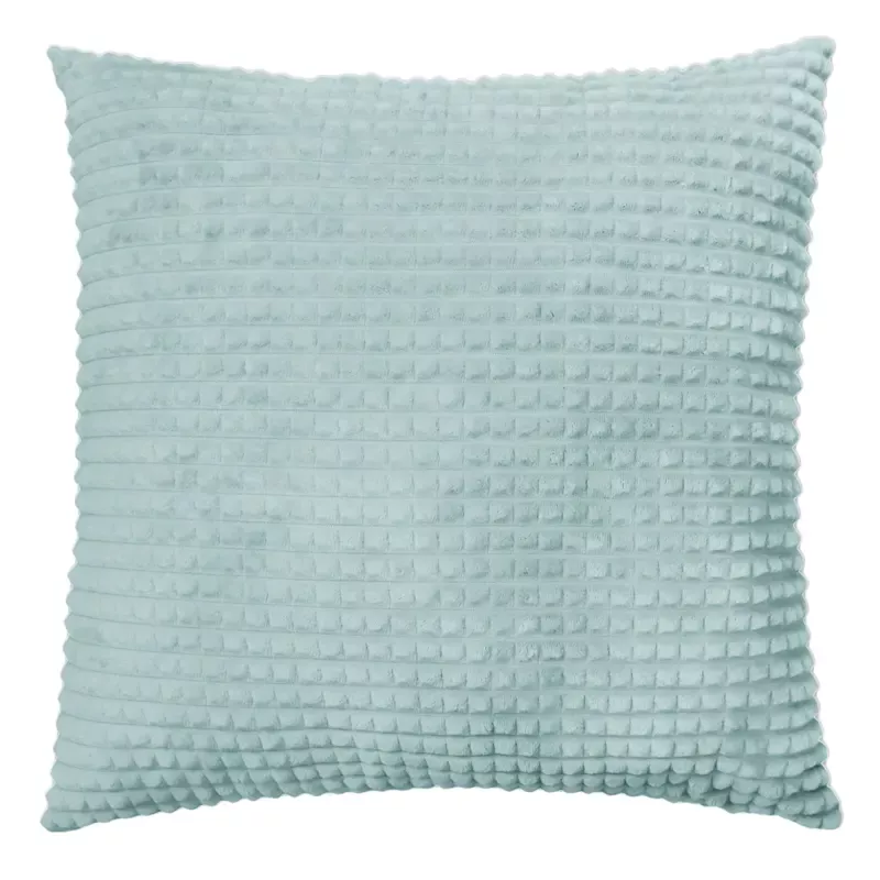 Plush Teal Check Throw Pillow, 24"
