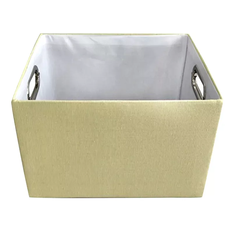 Popcorn Yellow Rectangle Fabric Storage Basket, Large
