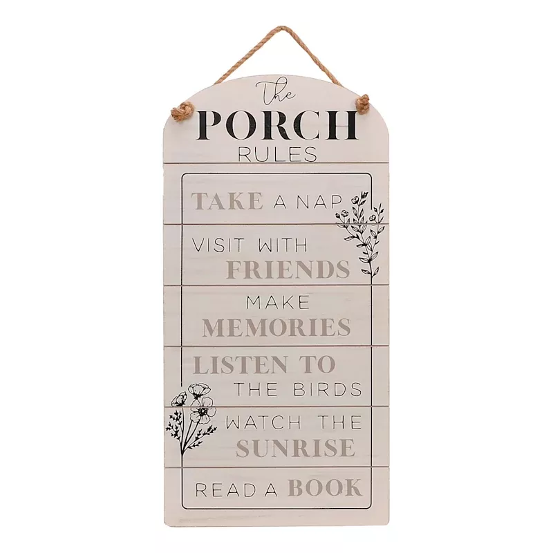Porch Rules Outdoor Wall Decor, 15x30