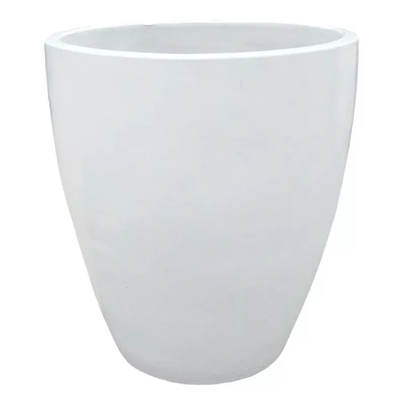 Powell White Ceramic Outdoor Planter, Medium
