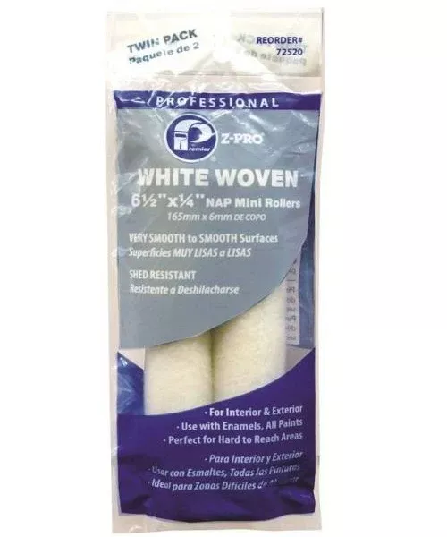 Premier Paint Roller 72520 Z-Pro Woven Mini Roller, White