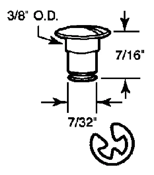 Prime Line 172030 Pin Groove 7/32" With Ring Cd 4