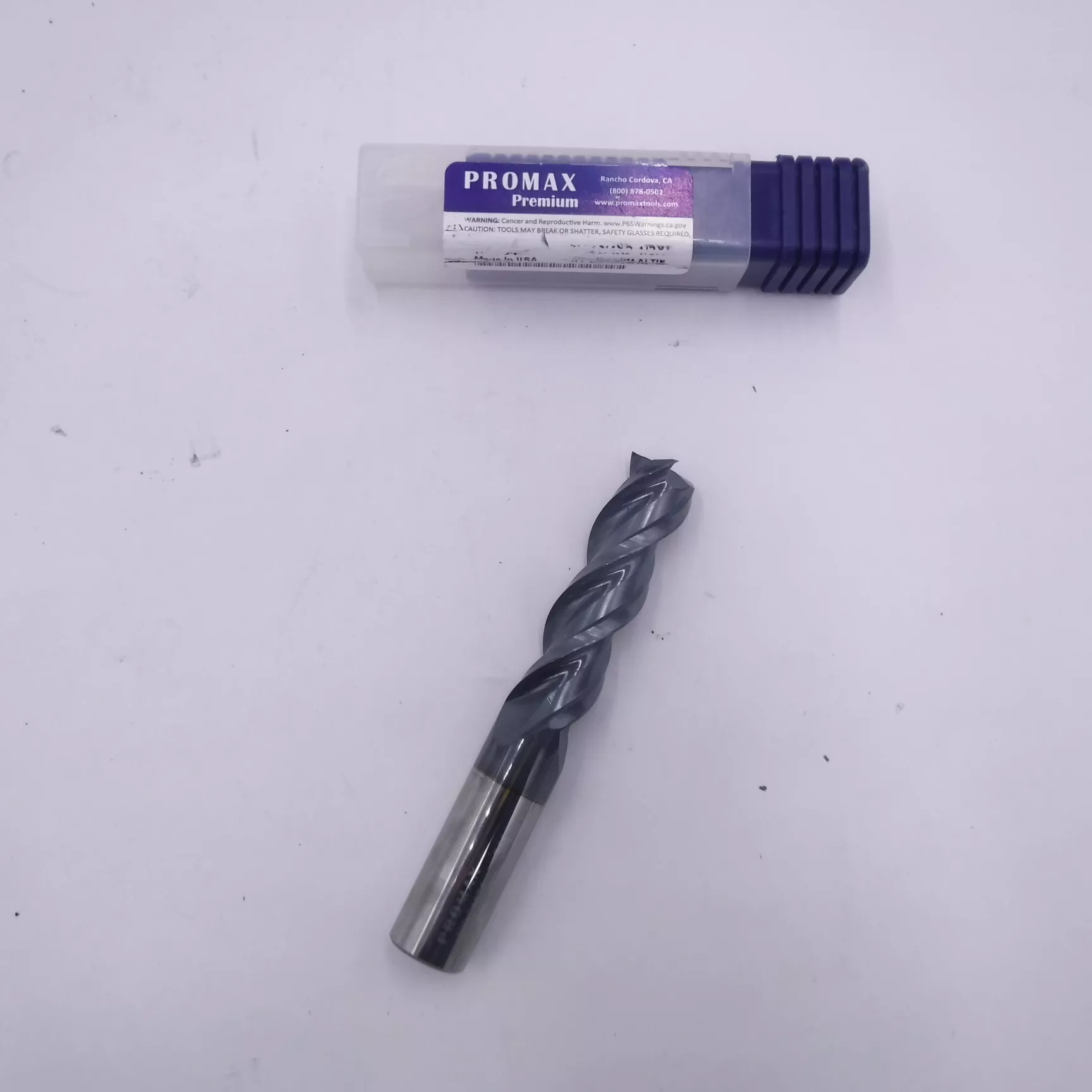 Promax Square End Mill 3/4” Dia 2-1/2” LOC 3/4” Shank 3 Flutes, Solid Carbide