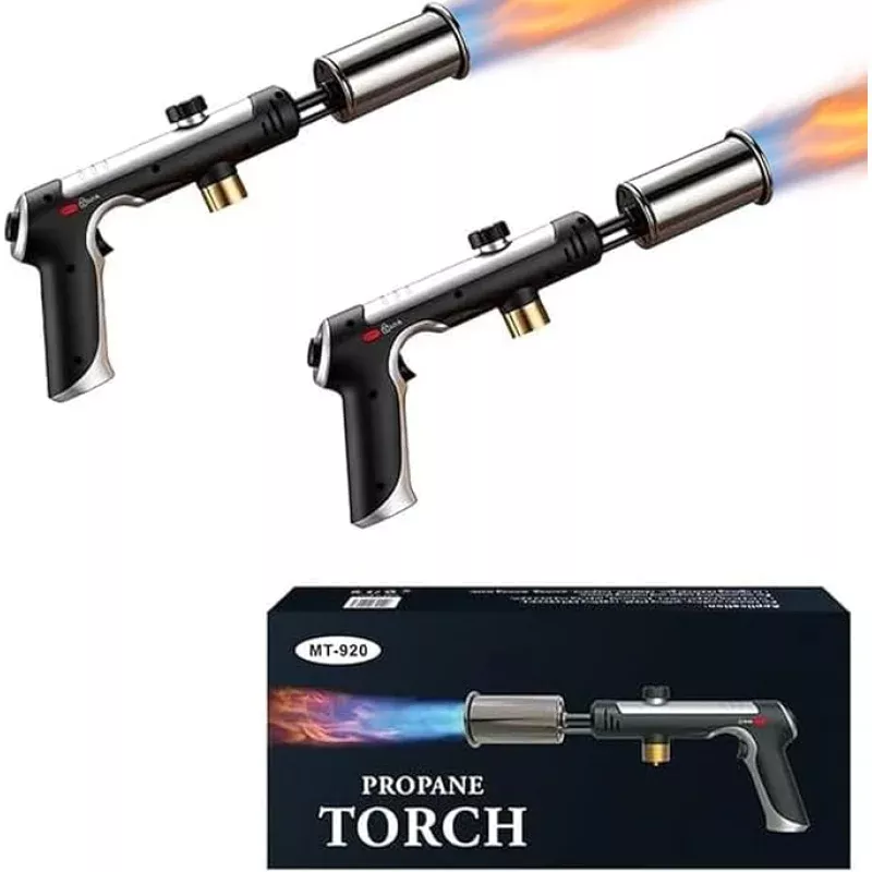 Propane Torch – 3272F High Heat Torch Gun with Adjustable Flame & Safety Lock, for BBQ Grilling, Charcoal Ignition, Cooking and DIY Projects (10-Pack)