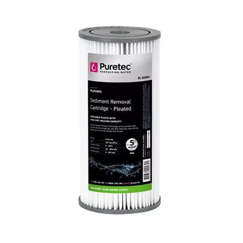 Puretec PL Series Pleated Sediment Cartridges PL05MP1 5 Micron Maxiplus 4.5″ x 10″