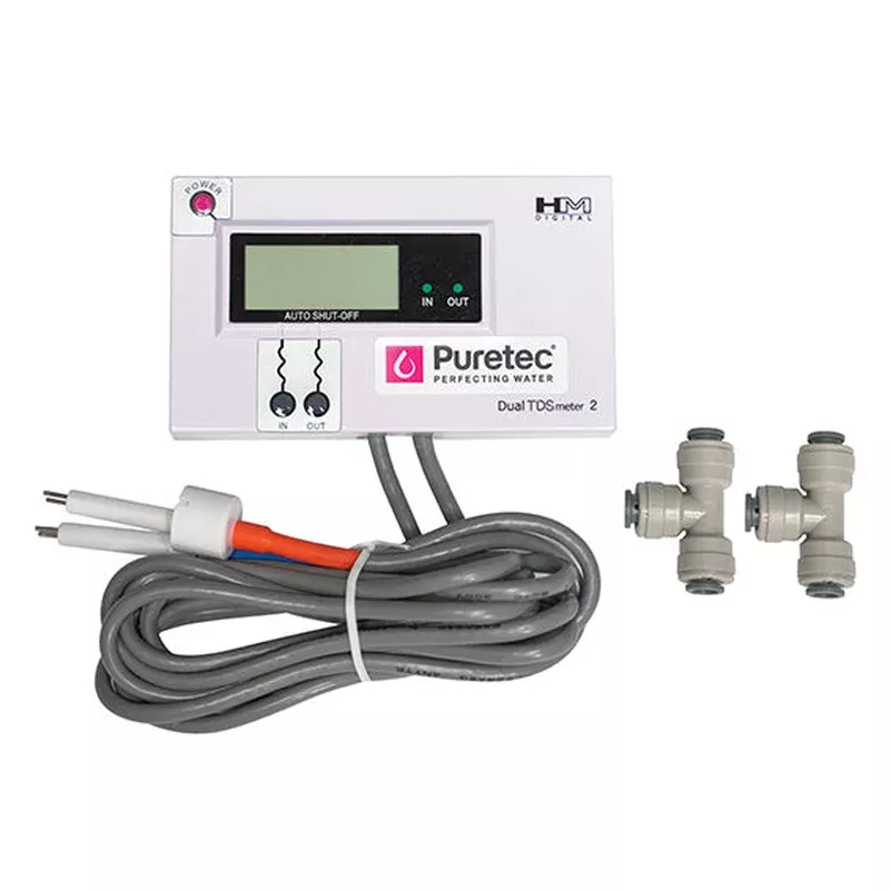 Puretec PTE50 Dual Zone TDS Meter Panel with Tees & Probes