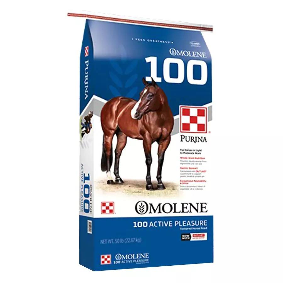 Purina Omolene 100 Active Pleasure Horse Feed - 50 lb
