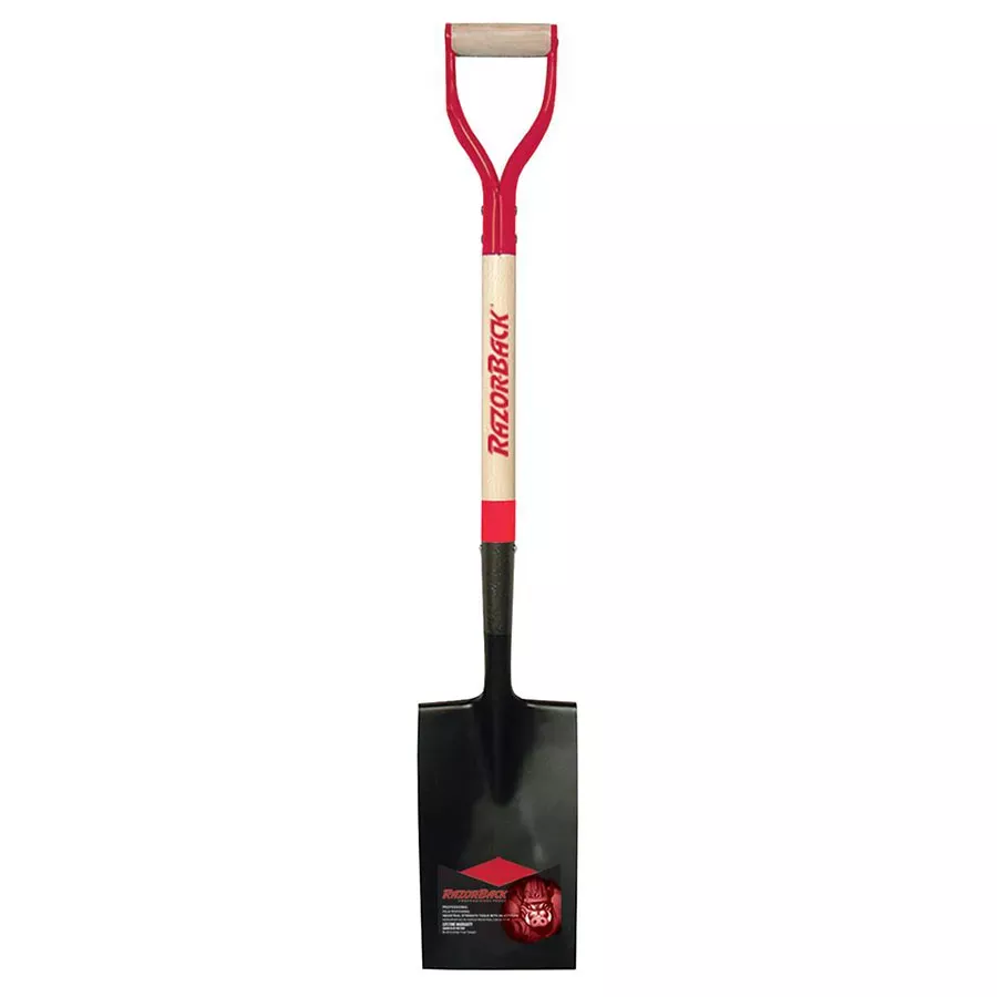 Razor-Back Steel D-Grip Border Spade with Wood Handle