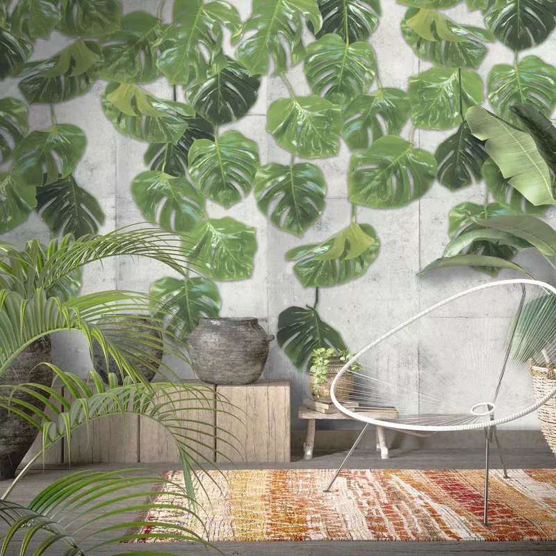 Real Monstera Mural