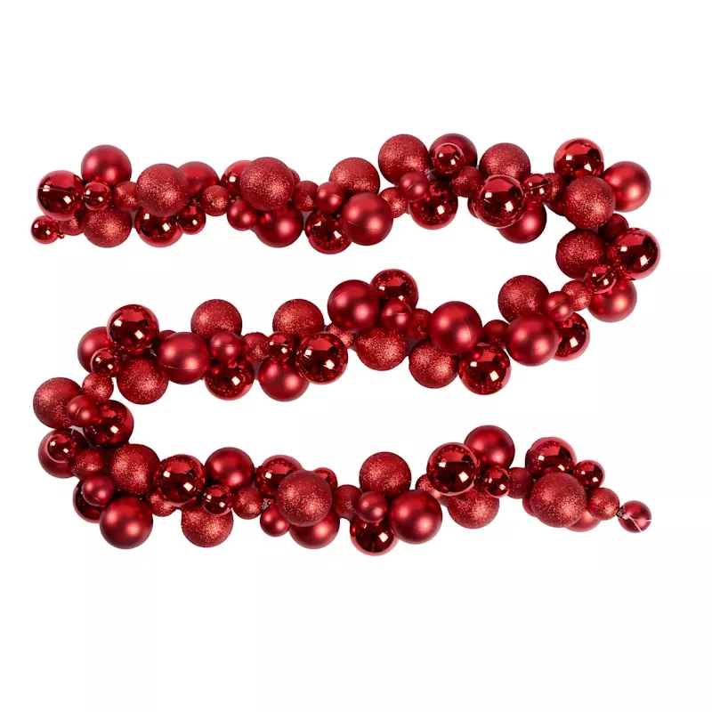 Red Ornament Garland, 72"