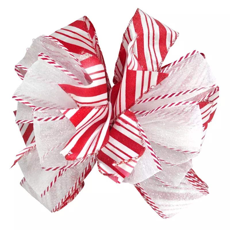 Red & White Topper Bow, 48"