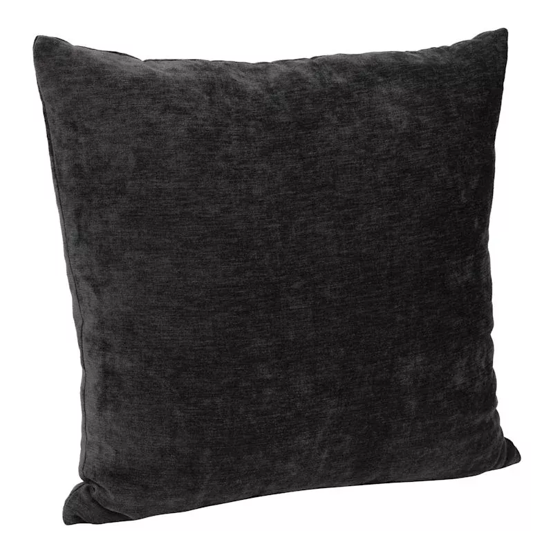 Reese Black Chenille Throw Pillow, 24"