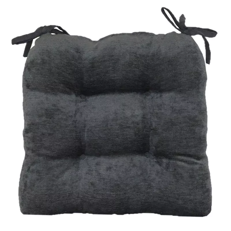 Reese Grey Chenille Dining Chair Cushion