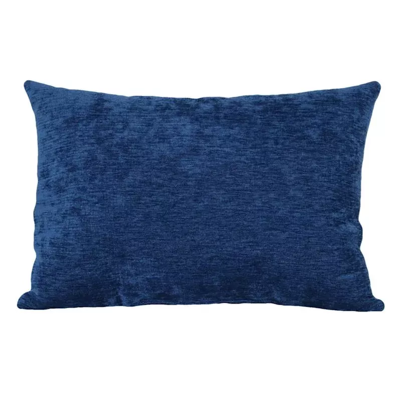 Reese Navy Chenille Throw Pillow, 14x20