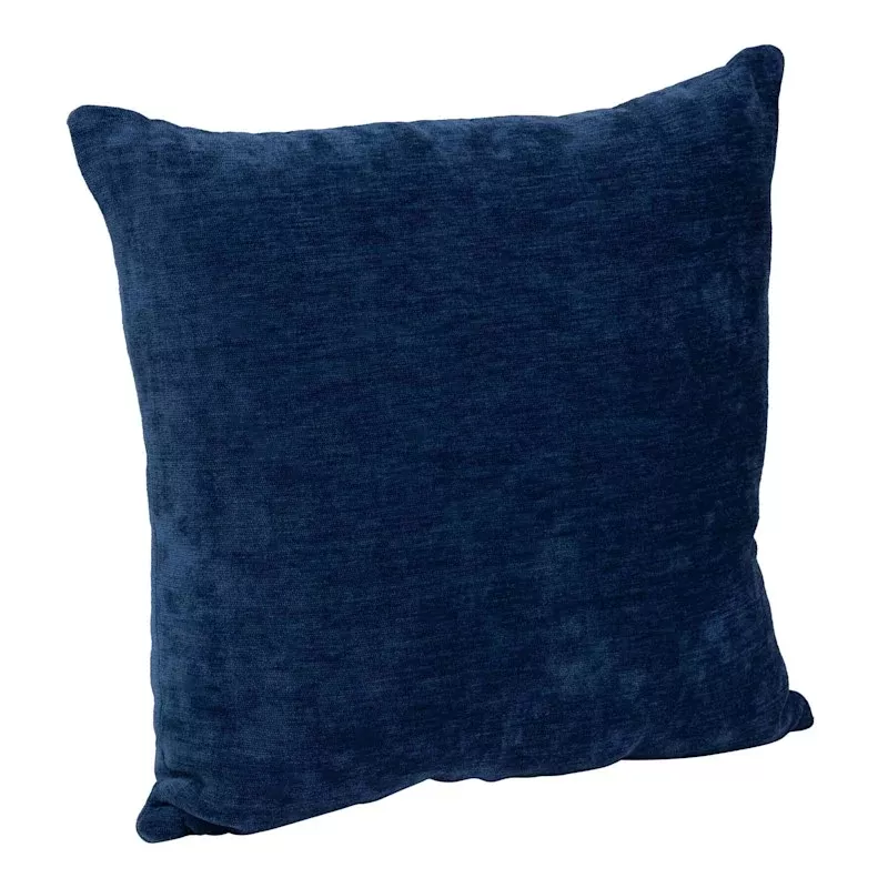 Reese Navy Chenille Throw Pillow, 18"