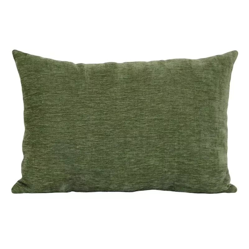 Reese Oil Green Chenille Throw Pillow, 14x20