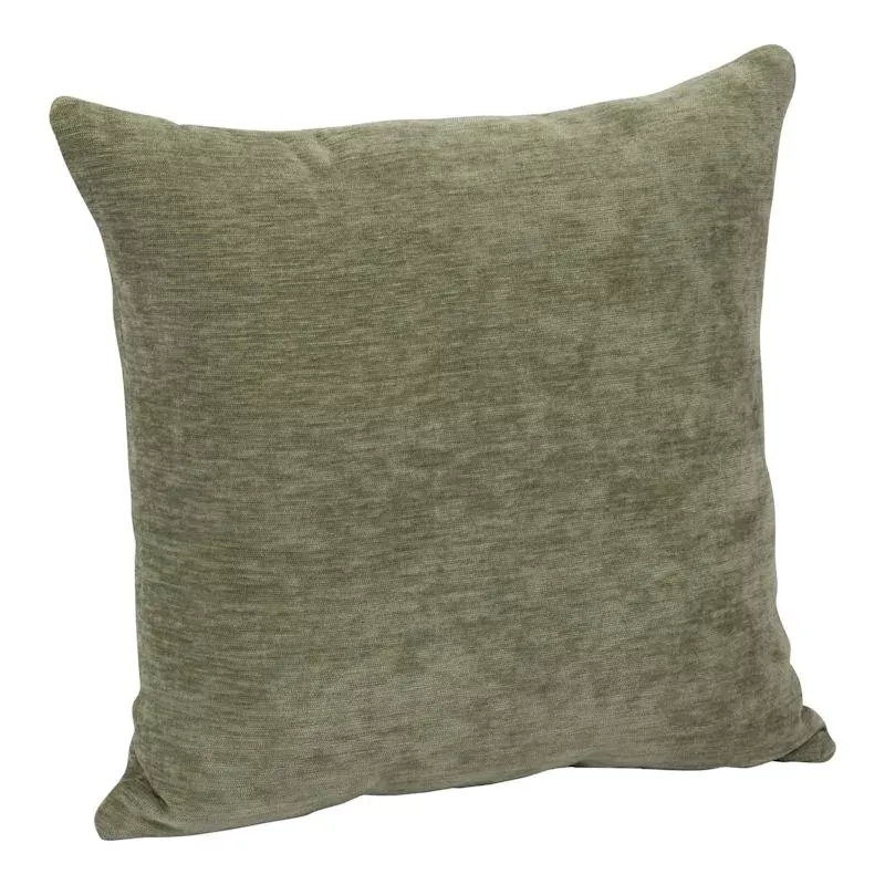 Reese Oil Green Chenille Throw Pillow, 18"