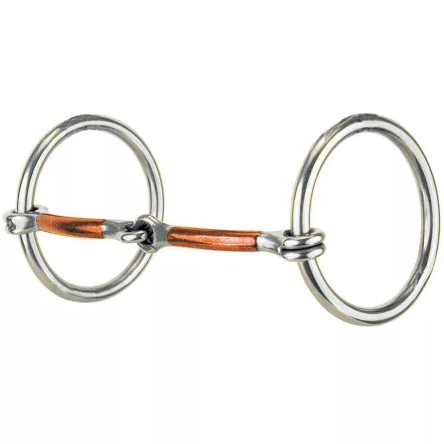Reinsman Heavy Ring Smooth Copper Snaffle Bit - 3/8"