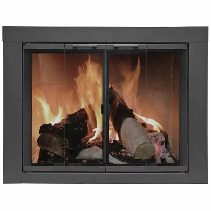 Residential Retreat Carson Fireplace Bifold Smoked Glass Door – Vintage Iron Finish CN-1001 Small