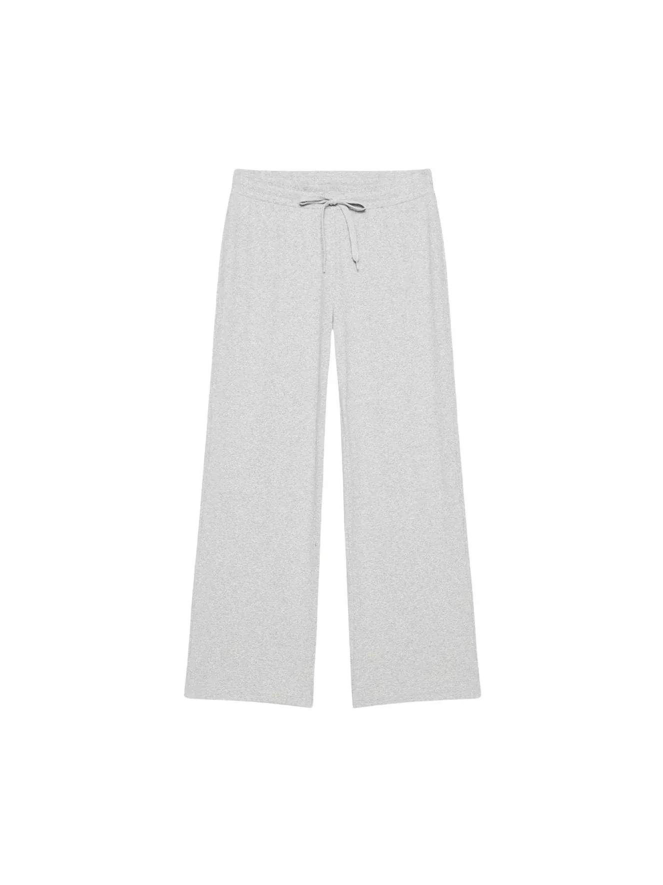 Ribbed Wide Leg Pants - Heather Grey