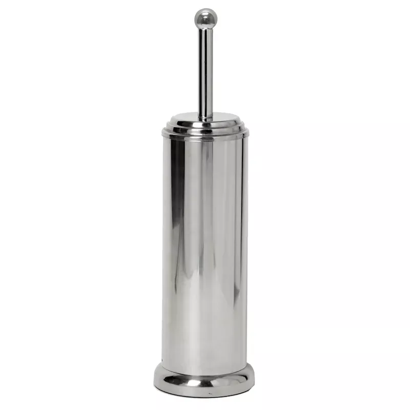 Ridged Chrome Metal Toilet Bowl Brush