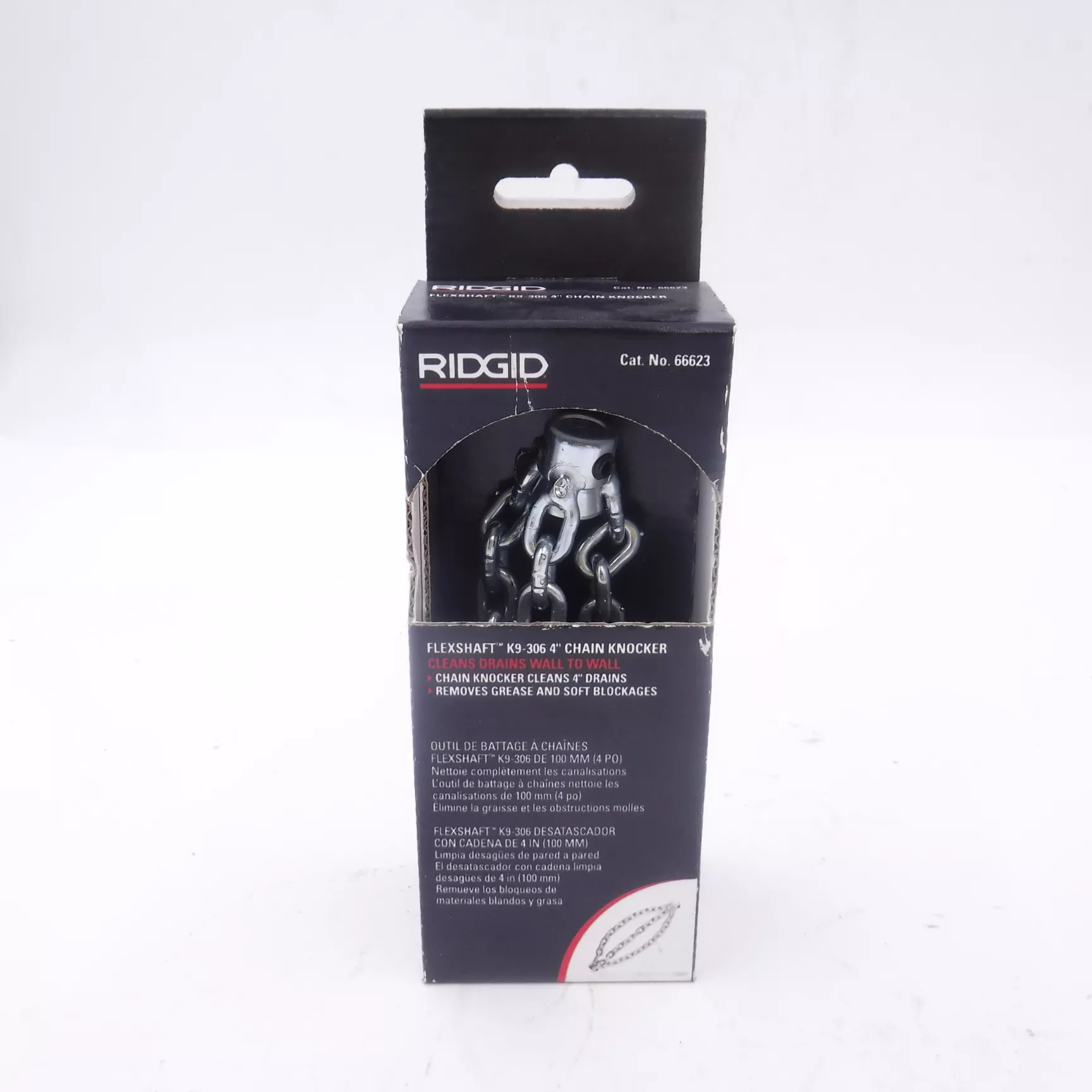 Ridgid 66623 Flexshaft K9-306 4″ Plain Chain Knocker