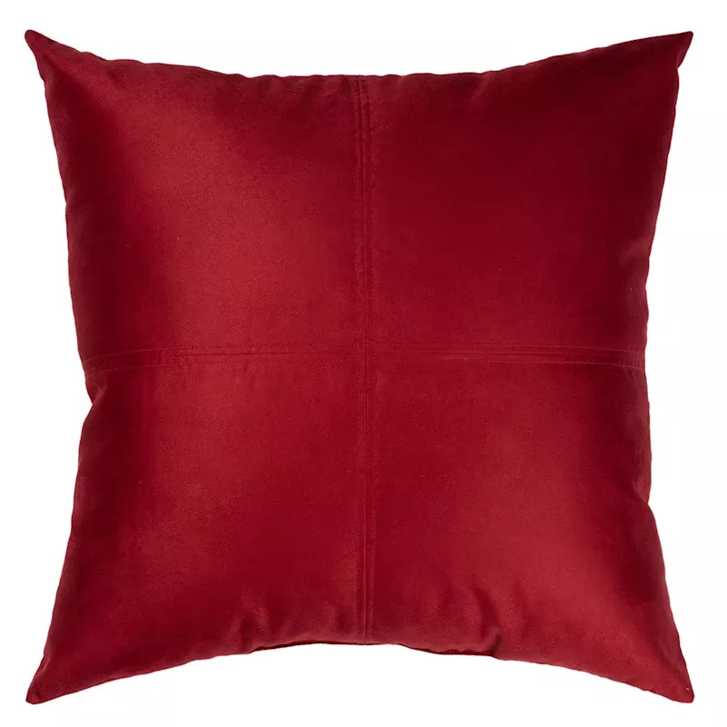 Rio Red Torrey Faux Suede Throw Pillow, 24"