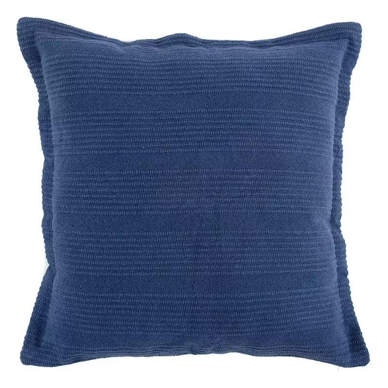 River Navy Ribbed Throw Pillow, 20"