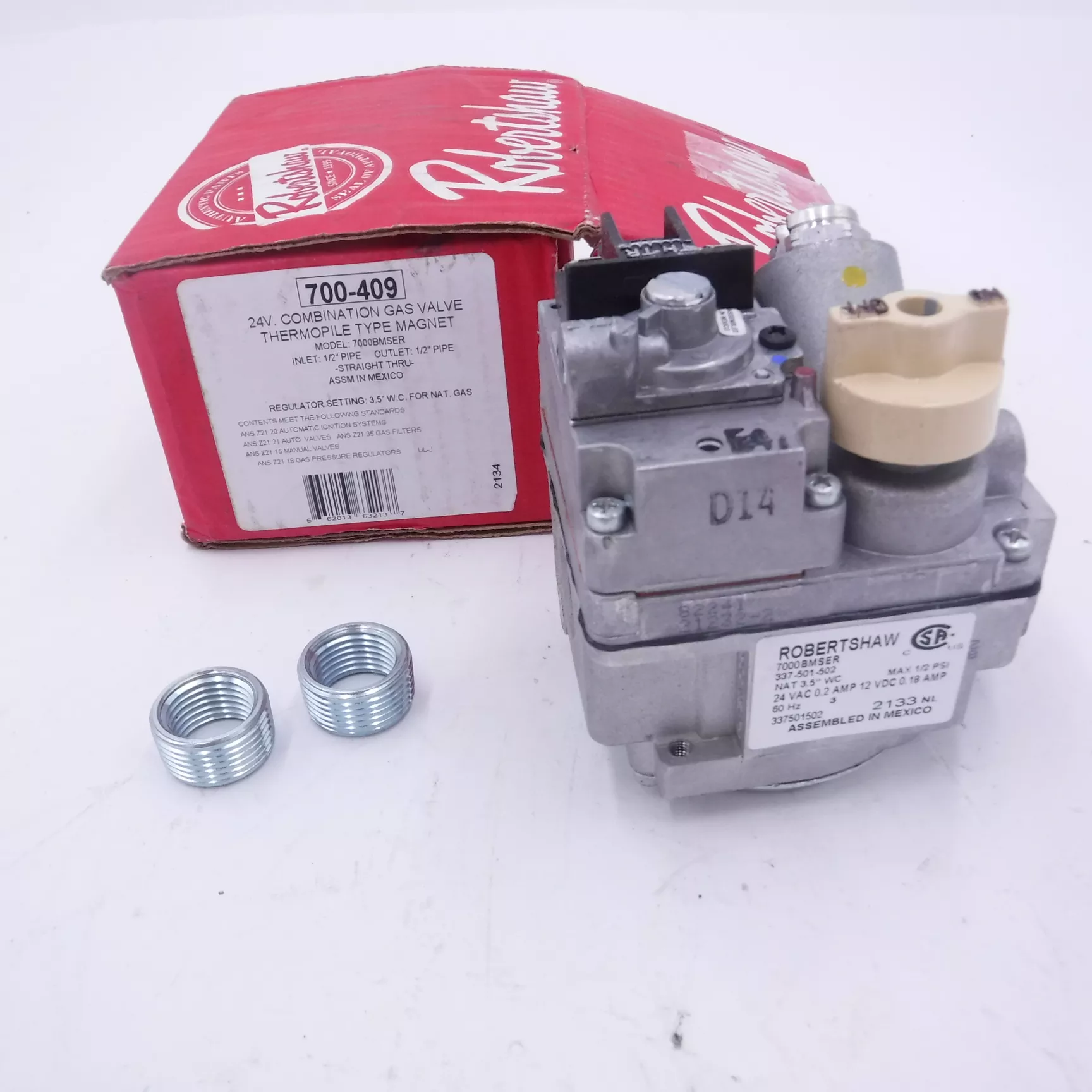 Robertshaw 24V Combination Gas Valve Thermopile Type Magnet 700-409