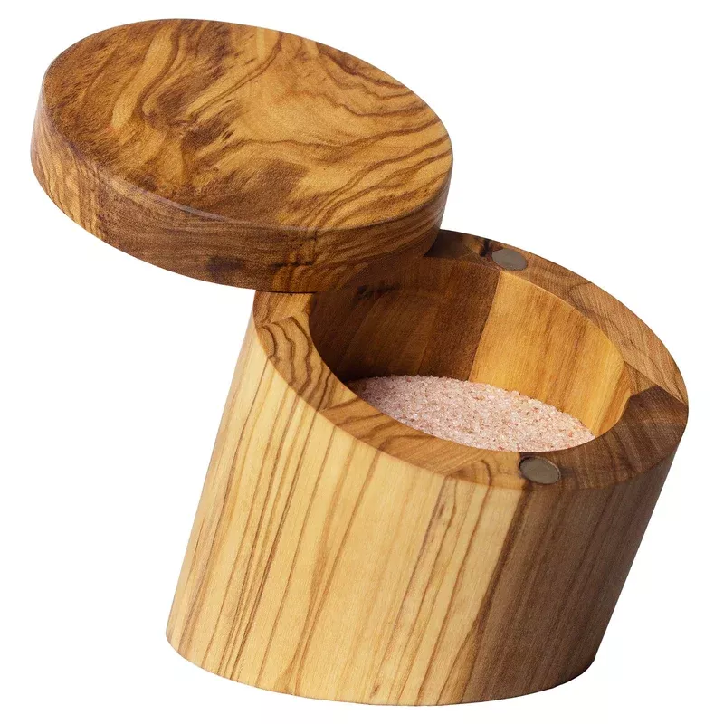 Rock & Branch Olive Wood Angled Salt Cellar