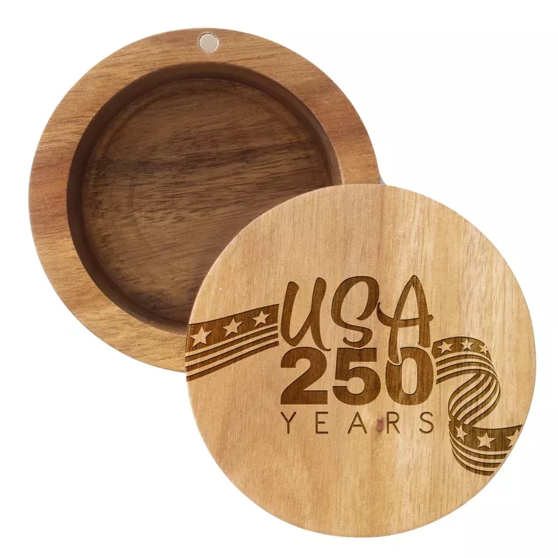 Rock & Branch USA 250th Anniversary Acacia Salt Cellar