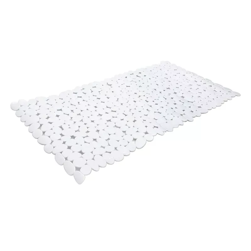 Rockie White Bath Mat, 13x28