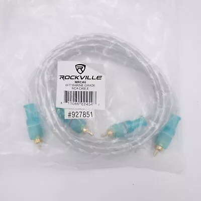 Rockville MRCA6 6′ Twisted Pair Marine/Boat RCA Cable 100% Copper, Split Pin