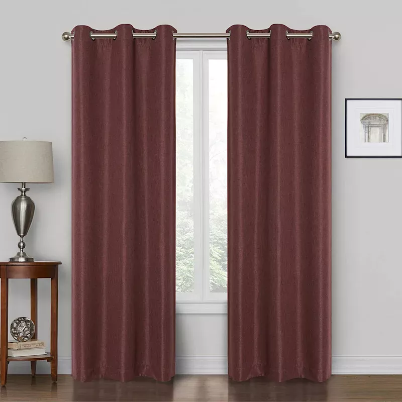 Rockwell Burgundy Blackout Grommet Curtain Panel, 84"