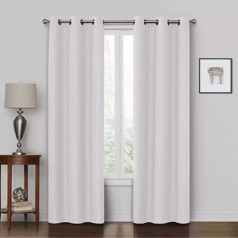 Rockwell Light Tan Blackout Grommet Curtain Panel, 63"
