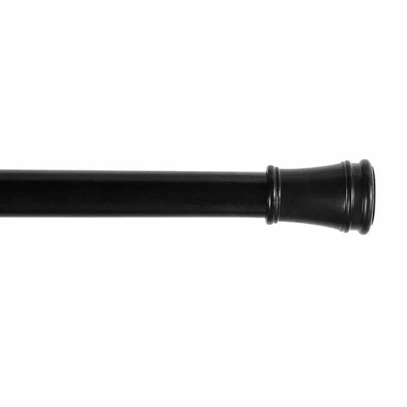 Rogers 5/8" Black Tension Curtain Rod, 28-48"