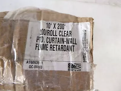 Roll Clear 10’x200′ Printed Wall Flame Retardant Plastic Poly Sheeting