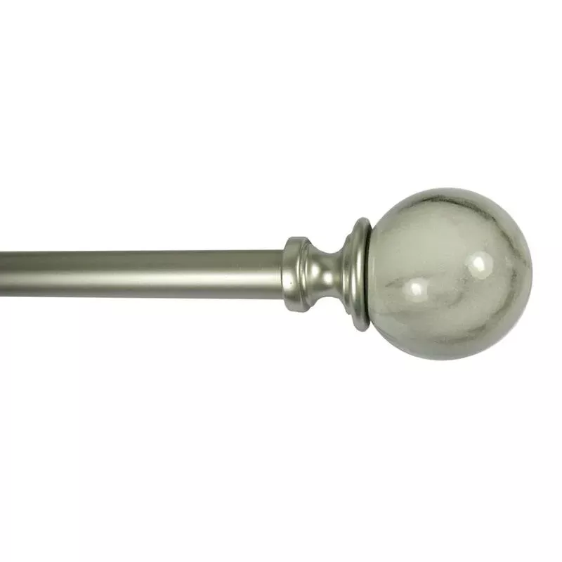 Romeo 3/4" Nickel Marbled Curtain Rod, 28-48"