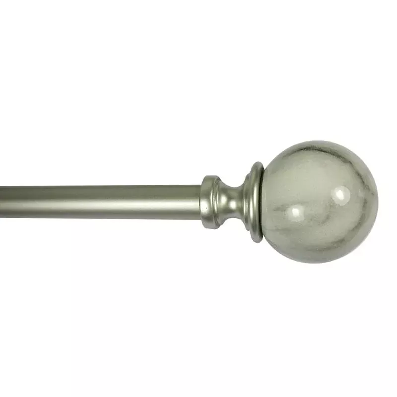 Romeo 3/4" Nickel Marbled Curtain Rod, 48-84"