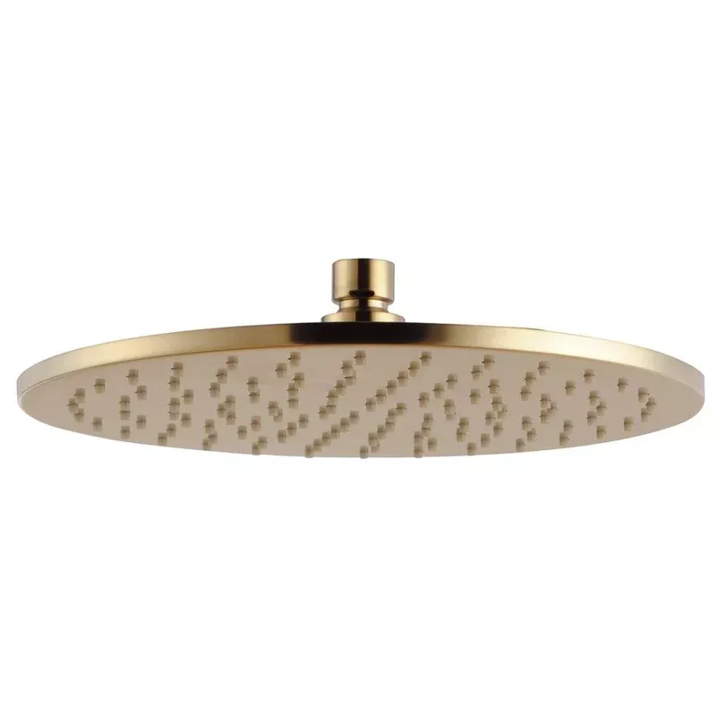 Round Brushed Brass Shower Head 250mm(Brass)