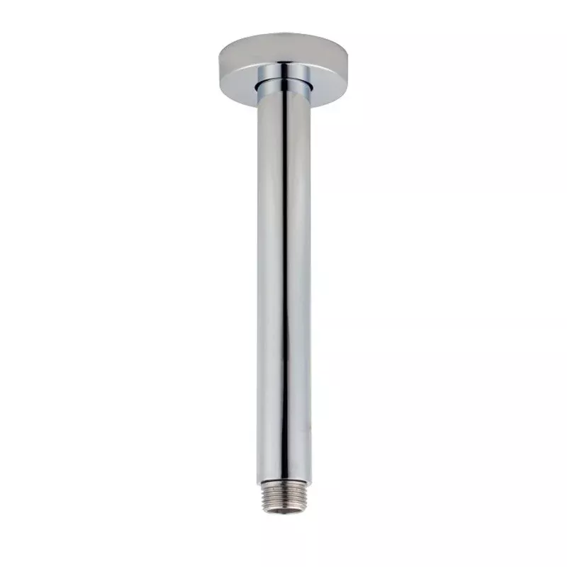 Round Brushed Nickel Ceiling Shower Arm 200mm