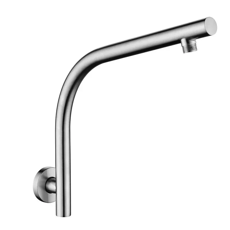 Round Brushed Nickel Goose-neck Wall Mounted Shower Arm