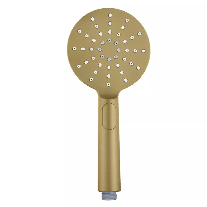 Round Brushed Yellow Gold ABS 3 Function Handheld Shower