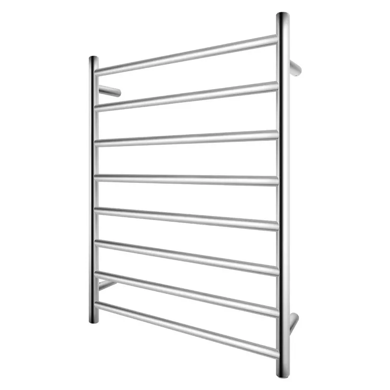 Round Chrome Electric Heated Towel Rack 8 Bars