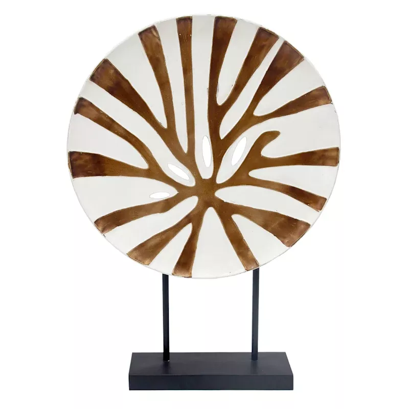 Round Metal Decorative Plate on Stand, 22"