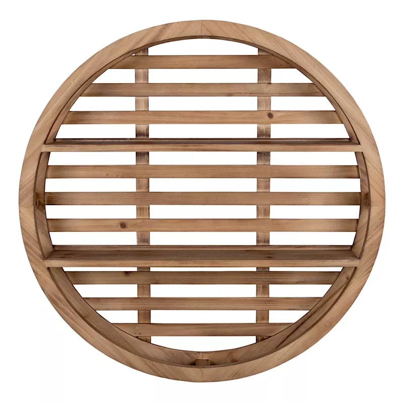 Round Metal Floating Wall Shelf, 28"