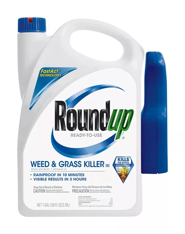 Round Up 5002610 Ready-to-Use Weed & Grass Killer III, 1 Gallon