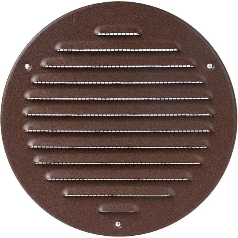 Round Ventilation Grille / 6” Inch Inside Measurement/Black Metal Air Vent Louver – Inside/Outside use – / 7.25 Inch Outer Measurement