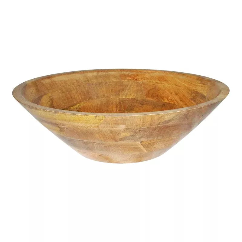 Round Wooden Serving Bowl, Large